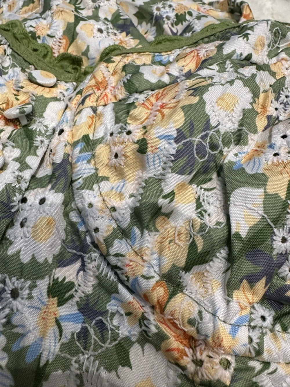 ASTR the Label | Yamila Midi Dress Olive Yellow Floral Eyelet | Medium - Picture 8 of 16